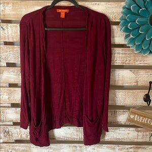 Joe Fresh Oversized Chic Burgundy Open Cardigan
Size XS